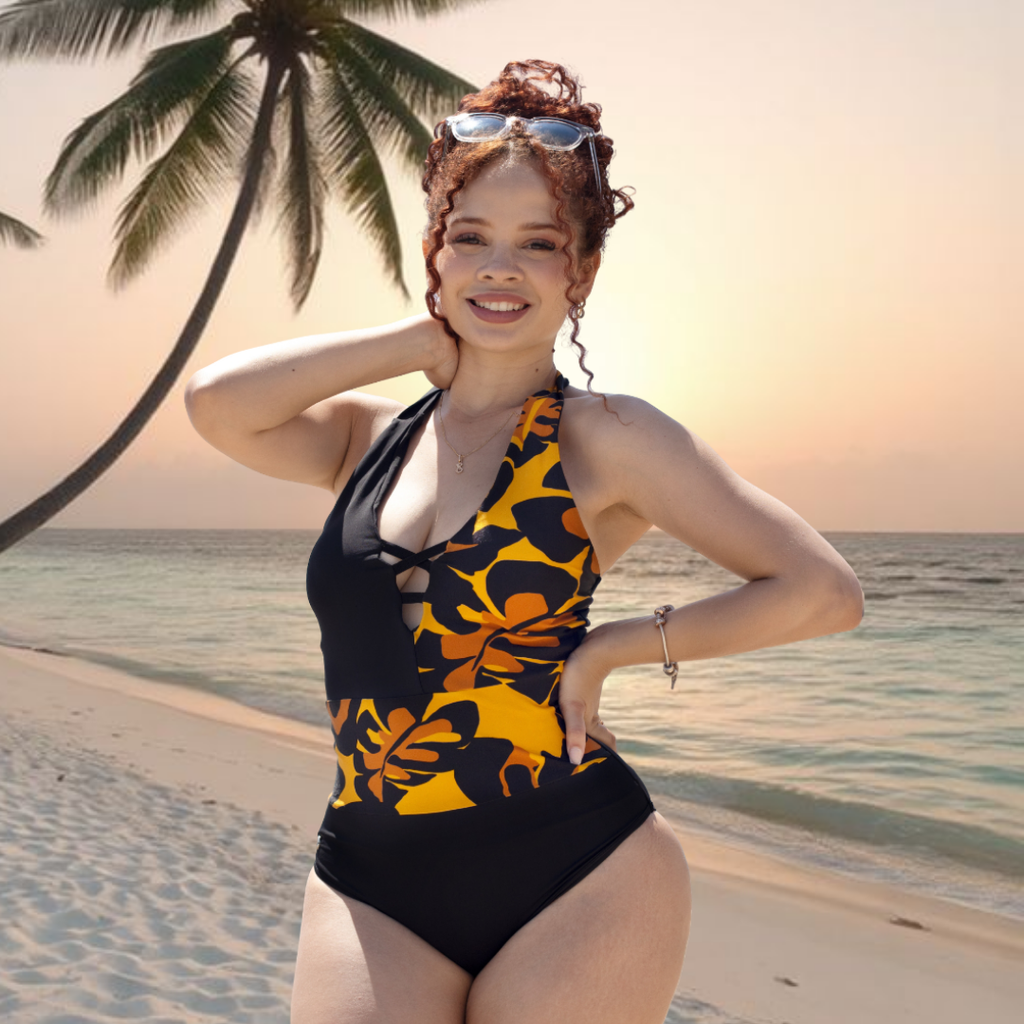 TRAJE DE BAÑO CON FAJA COLOMBIANO - RBTC3004  | STOK VENEZUELA |