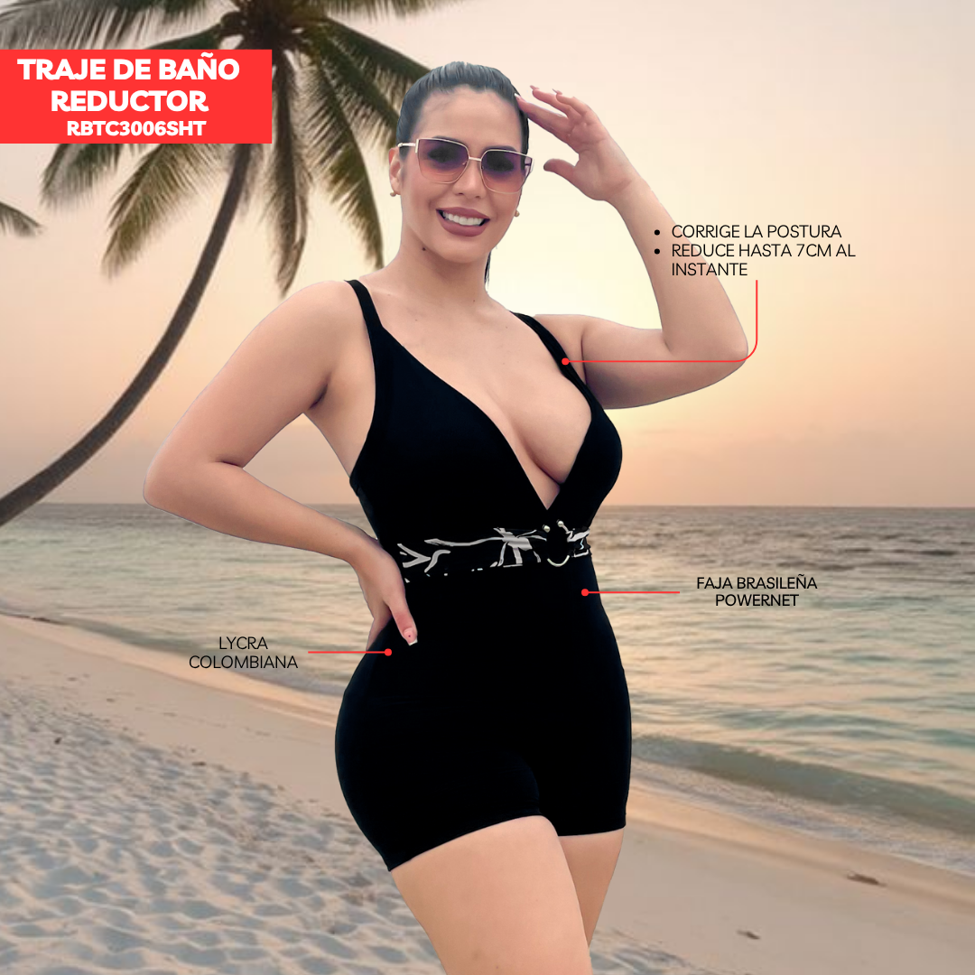 TRAJE DE BAÑO CON FAJA SHORT - RBTC3006SHT | STOCK VENEZUELA |